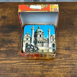 Vintage Wien Modern Coasters Views of‎ Austria Cork Back Set of 6 Original Box